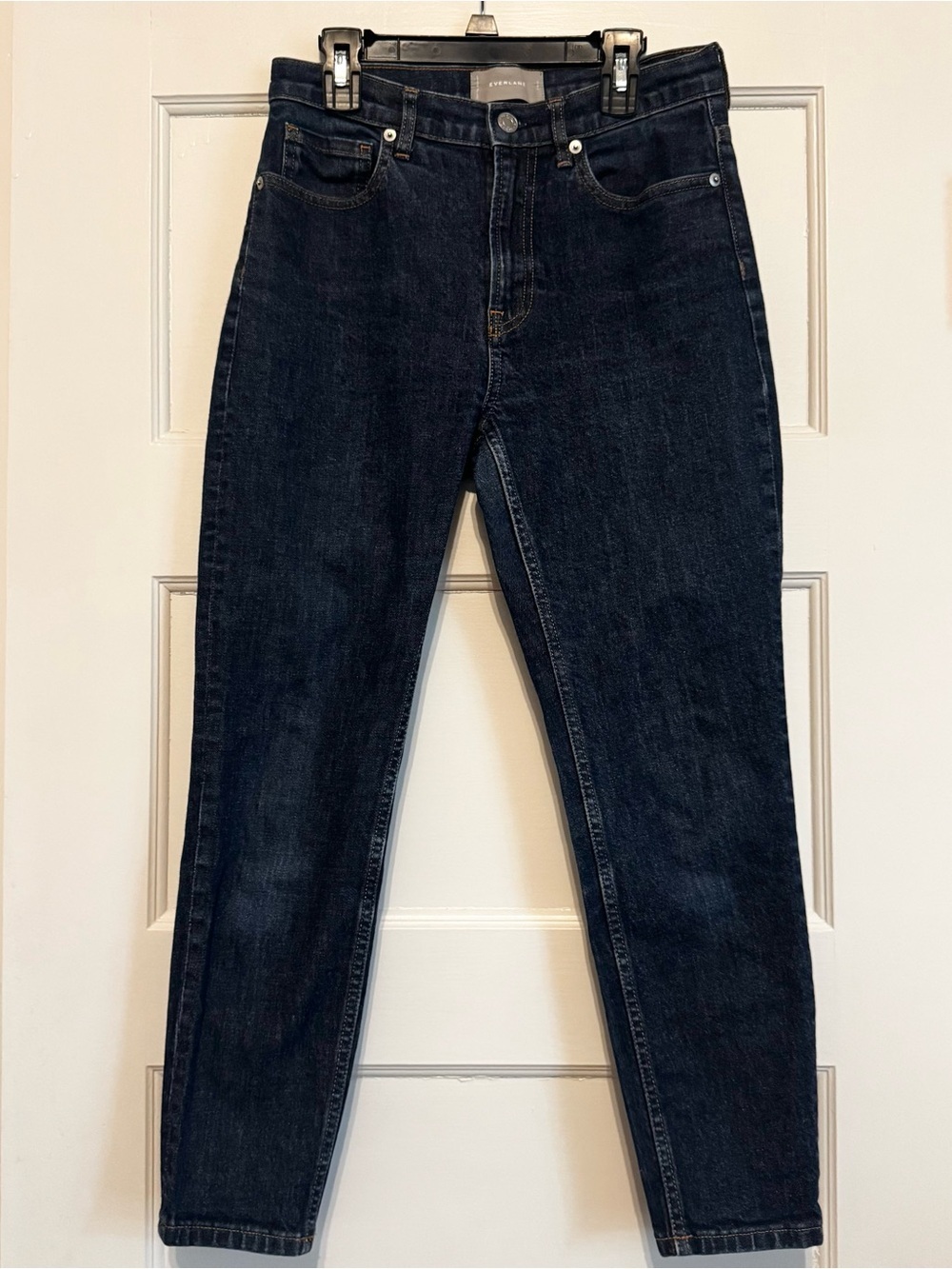 Everlane 139393 High Rise Straight Dark Denim Ankle Jeans Size 27 Ankle EUC